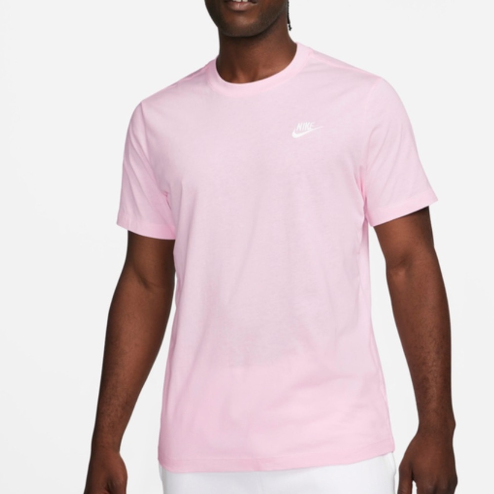 Nike | Embroidered Swoosh Nike Logo Pink Short Sleeve Relaxed Tee - Picture 5 of 6